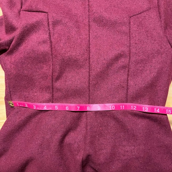 Burgundy Wrap Coat (size M, fits like an XS, see measurements) - Picture 5 of 8